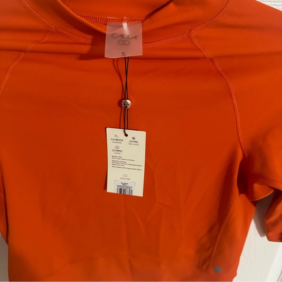 CALIA Women's Mock Neck Cropped Tee Extra Small Orange - Picture 9 of 12
